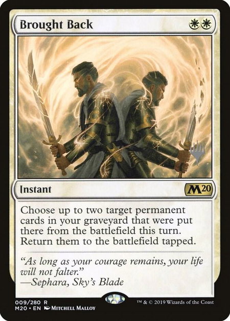Brought Back trading card from Promo Pack: Core Set 2020 Brought Back - Promo Pack: Core Set 2020 Magic: The Gathering trading card