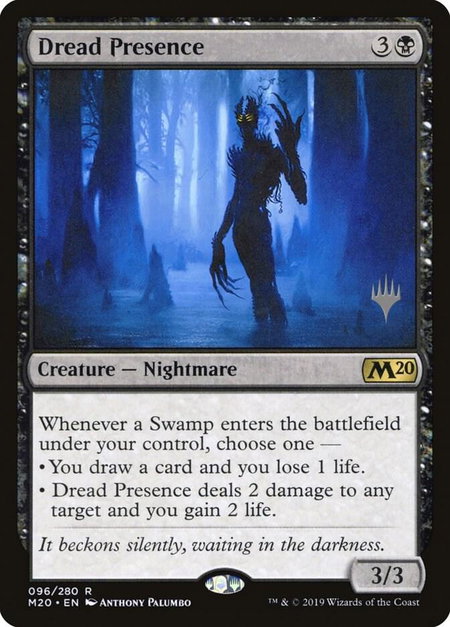 Dread Presence trading card from Promo Pack: Core Set 2020 Dread Presence - Promo Pack: Core Set 2020 Magic: The Gathering trading card