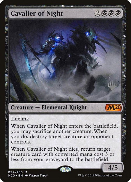 Cavalier of Night - Promo Pack: Core Set 2020 Magic: The Gathering trading card