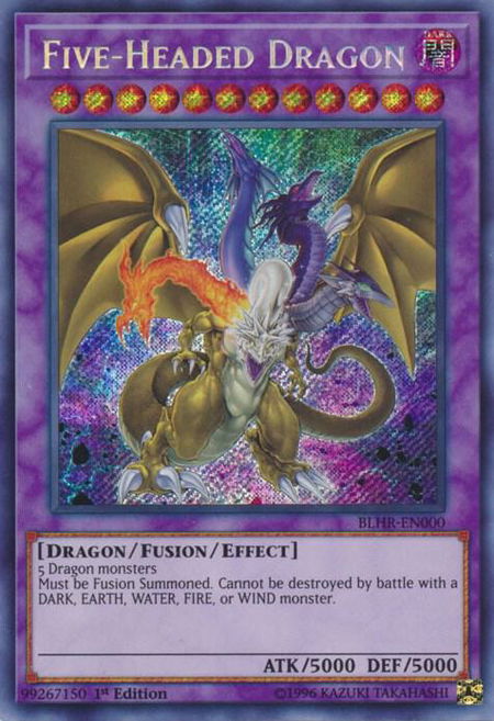 Five-Headed Dragon trading card from Battles of Legend: Hero's Revenge Five-Headed Dragon - Battles of Legend: Hero's Revenge YuGiOh trading card