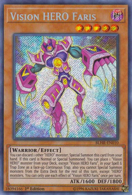 Vision HERO Faris - Battles of Legend: Hero's Revenge YuGiOh trading card