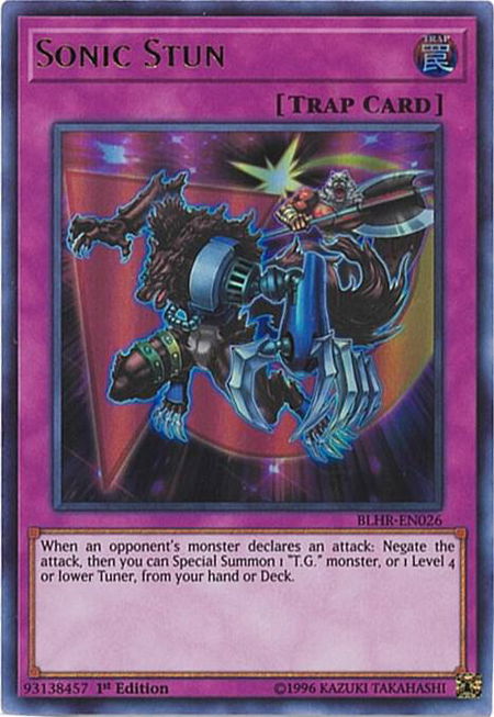 Sonic Stun trading card from Battles of Legend: Hero's Revenge Sonic Stun - Battles of Legend: Hero's Revenge YuGiOh trading card
