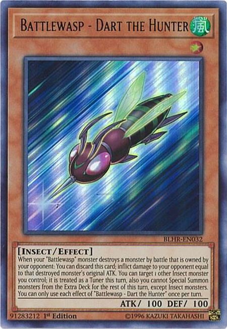 Battlewasp - Dart the Hunter - Battles of Legend: Hero's Revenge YuGiOh trading card