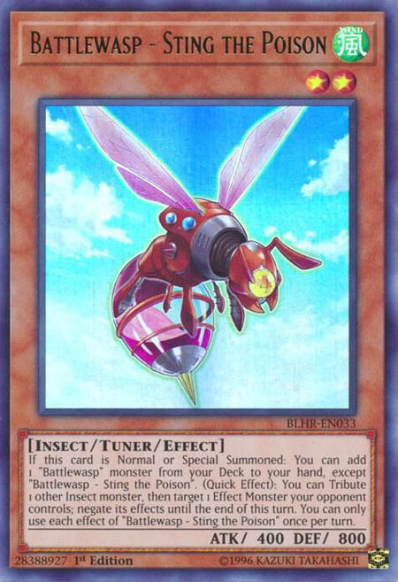 Battlewasp - Sting the Poison - Battles of Legend: Hero's Revenge YuGiOh trading card