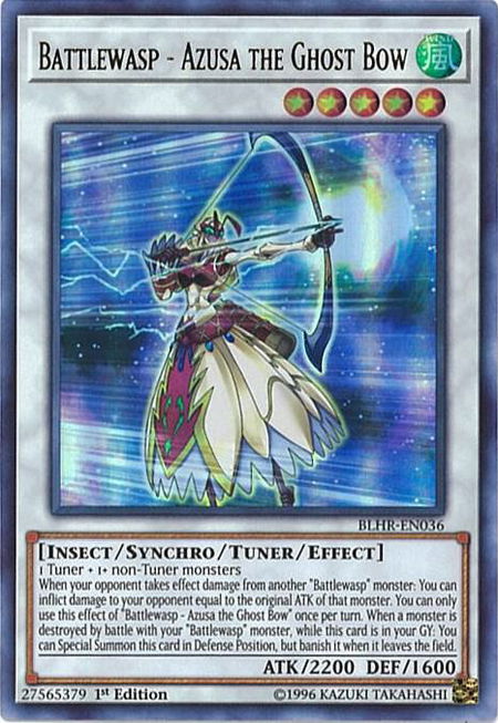 Battlewasp - Azusa the Ghost Bow - Battles of Legend: Hero's Revenge YuGiOh trading card