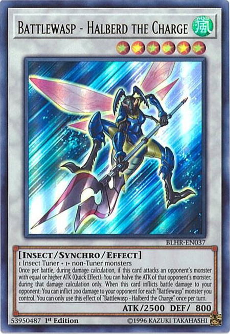 Battlewasp - Halberd the Charge - Battles of Legend: Hero's Revenge YuGiOh trading card