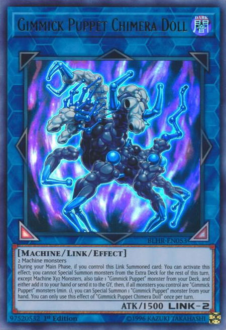 Gimmick Puppet Chimera Doll trading card from Battles of Legend: Hero's Revenge Gimmick Puppet Chimera Doll - Battles of Legend: Hero's Revenge YuGiOh trading card