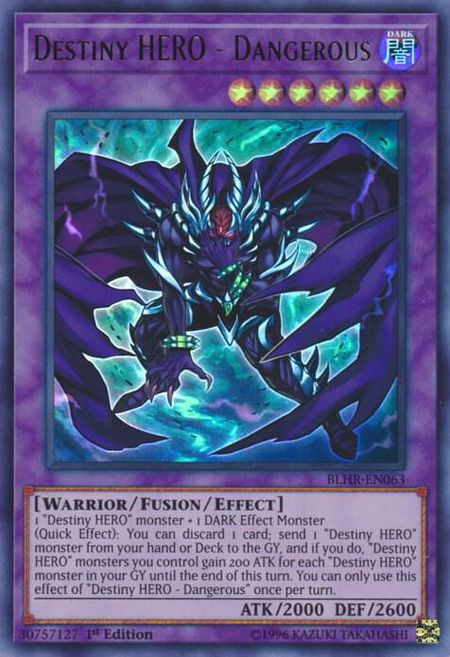 Destiny HERO - Dangerous - Battles of Legend: Hero's Revenge YuGiOh trading card