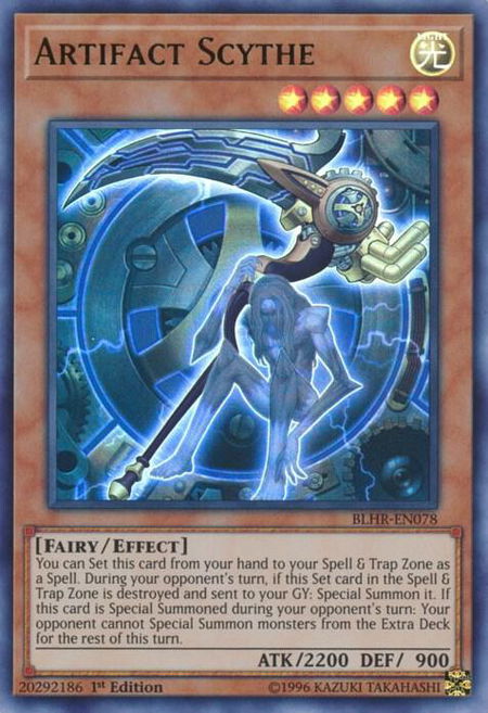 Artifact Scythe trading card from Battles of Legend: Hero's Revenge Artifact Scythe - Battles of Legend: Hero's Revenge YuGiOh trading card