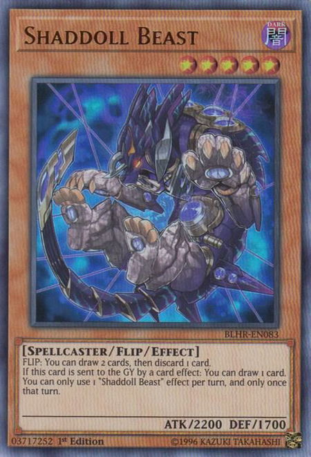 Shaddoll Beast trading card from Battles of Legend: Hero's Revenge Shaddoll Beast - Battles of Legend: Hero's Revenge YuGiOh trading card