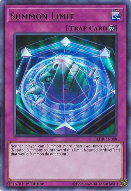 Summon Limit trading card from Battles of Legend: Hero's Revenge Summon Limit - Battles of Legend: Hero's Revenge YuGiOh trading card