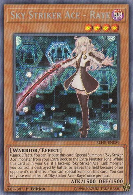 Sky Striker Ace - Raye trading card from Battles of Legend: Hero's Revenge Sky Striker Ace - Raye - Battles of Legend: Hero's Revenge YuGiOh trading card
