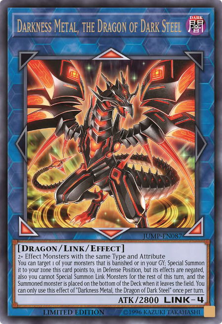 Darkness Metal, the Dragon of Dark Steel - Shonen Jump Magazine Promos YuGiOh trading card
