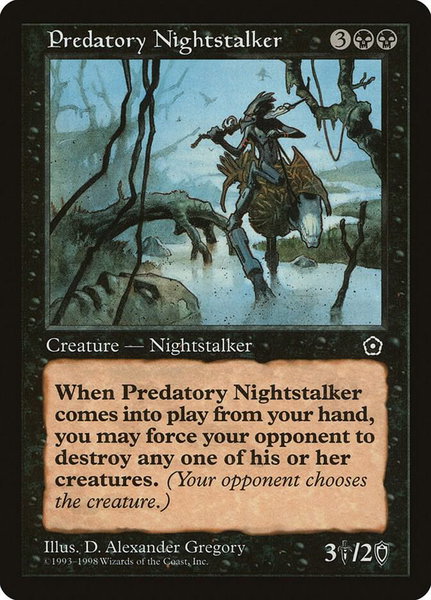 Predatory Nightstalker trading card from Portal Second Age Predatory Nightstalker - Portal Second Age Magic: The Gathering trading card