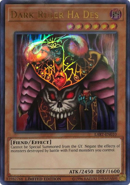 Dark Ruler Ha Des - The Lost Art Promotion YuGiOh trading card