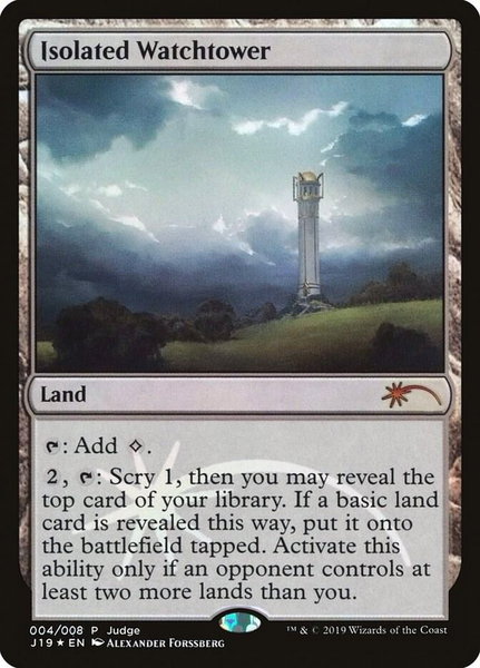 Isolated Watchtower trading card from Judge Promos Isolated Watchtower - Judge Promos Magic: The Gathering trading card
