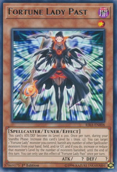 Fortune Lady Past trading card from Rising Rampage Fortune Lady Past - Rising Rampage YuGiOh trading card