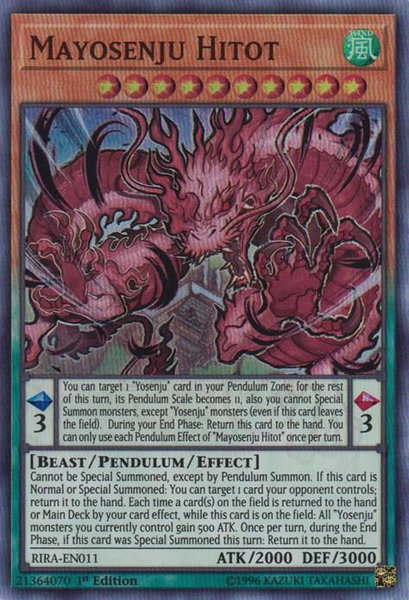 Mayosenju Hitot trading card from Rising Rampage Mayosenju Hitot - Rising Rampage YuGiOh trading card