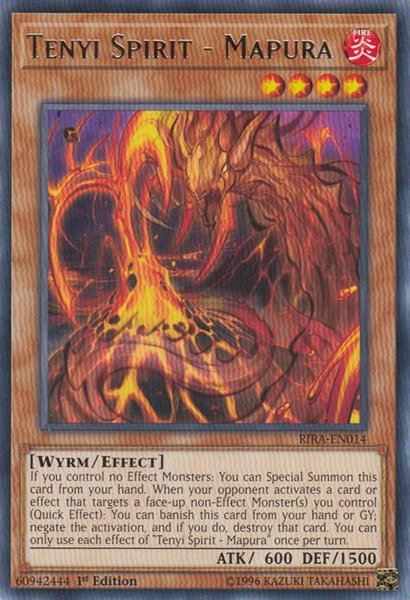 Tenyi Spirit - Mapura trading card from Rising Rampage Tenyi Spirit - Mapura - Rising Rampage YuGiOh trading card