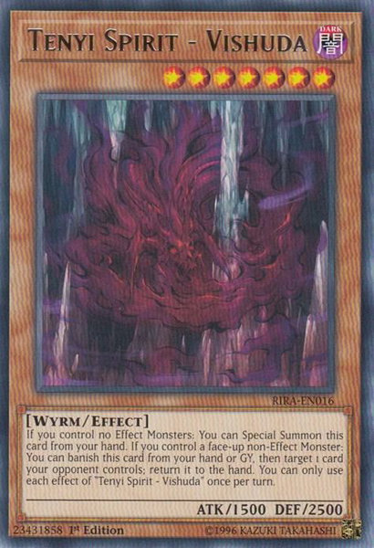 Tenyi Spirit - Vishuda trading card from Rising Rampage Tenyi Spirit - Vishuda - Rising Rampage YuGiOh trading card
