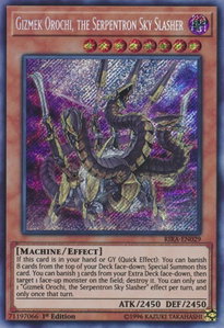 Gizmek Orochi, the Serpentron Sky Slasher - Rising Rampage (RIRA) #RIRA-EN029 - Secret Rare YuGiOh Trading Card