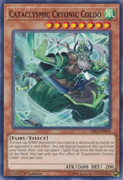 Cataclysmic Cryonic Coldo trading card from Rising Rampage Cataclysmic Cryonic Coldo - Rising Rampage YuGiOh trading card