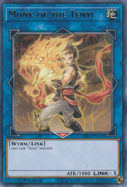 Monk of the Tenyi trading card from Rising Rampage Monk of the Tenyi - Rising Rampage YuGiOh trading card