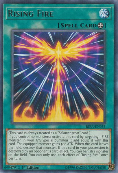 Rising Fire trading card from Rising Rampage Rising Fire - Rising Rampage YuGiOh trading card