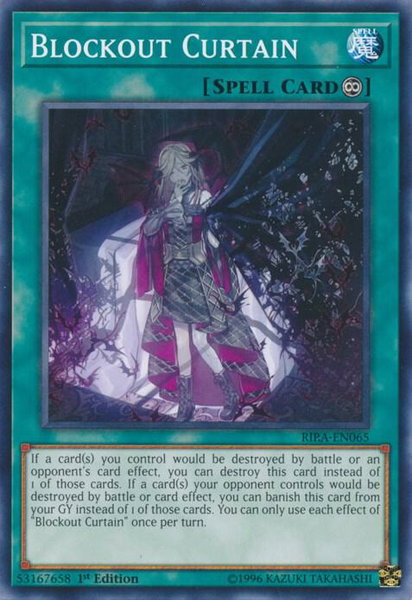 Blockout Curtain trading card from Rising Rampage Blockout Curtain - Rising Rampage YuGiOh trading card