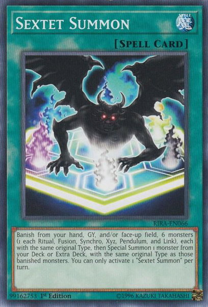 Sextet Summon trading card from Rising Rampage Sextet Summon - Rising Rampage YuGiOh trading card