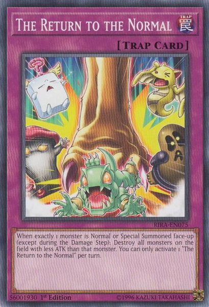 The Return to the Normal trading card from Rising Rampage The Return to the Normal - Rising Rampage YuGiOh trading card
