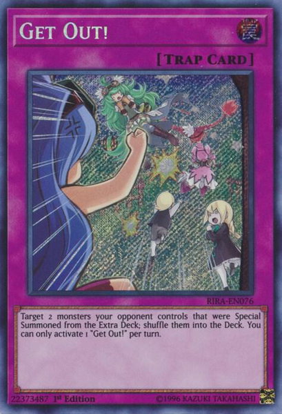 Get Out! trading card from Rising Rampage Get Out! - Rising Rampage YuGiOh trading card