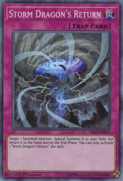 Storm Dragon's Return trading card from Rising Rampage Storm Dragon's Return - Rising Rampage YuGiOh trading card