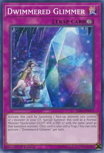 Dwimmered Glimmer trading card from Rising Rampage Dwimmered Glimmer - Rising Rampage YuGiOh trading card