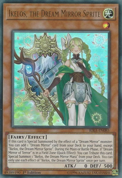 Ikelos, the Dream Mirror Sprite trading card from Rising Rampage Ikelos, the Dream Mirror Sprite - Rising Rampage YuGiOh trading card