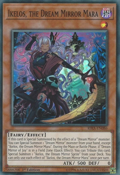 Ikelos, the Dream Mirror Mara trading card from Rising Rampage Ikelos, the Dream Mirror Mara - Rising Rampage YuGiOh trading card