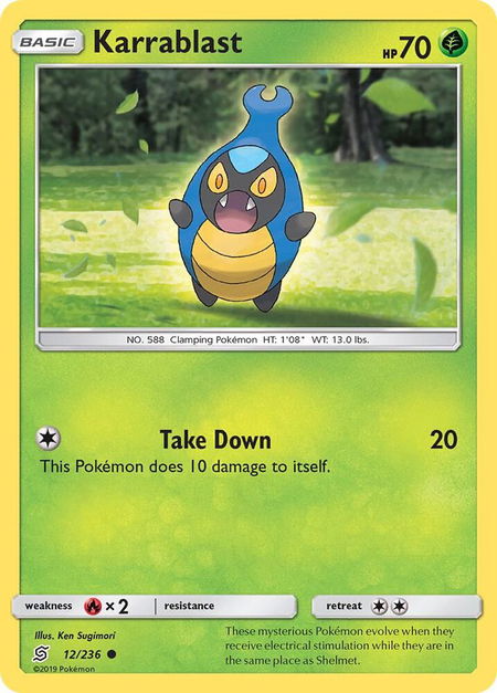 Karrablast - SM - Unified Minds Pokémon trading card