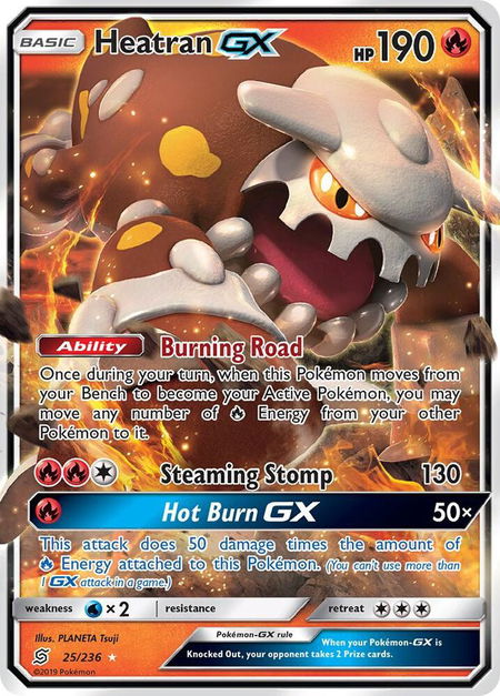 Heatran GX - SM - Unified Minds Pokémon trading card