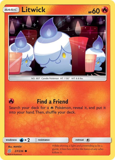 Litwick (27) - SM - Unified Minds Pokémon trading card