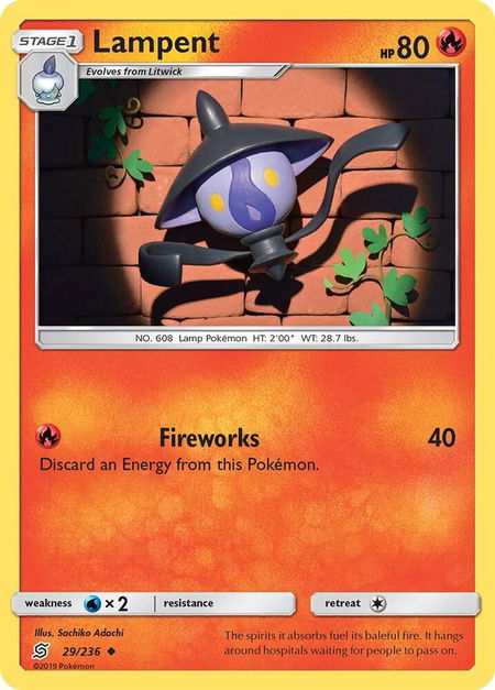 Lampent - SM - Unified Minds Pokémon trading card