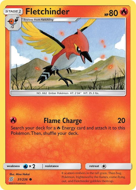 Fletchinder - SM - Unified Minds Pokémon trading card