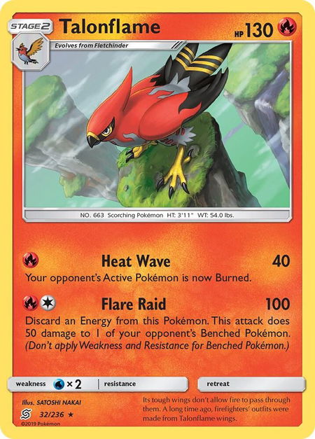 Talonflame - SM - Unified Minds Pokémon trading card