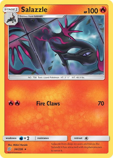 Salazzle (34) - SM - Unified Minds Pokémon trading card