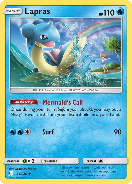 Lapras - SM - Unified Minds Pokémon trading card