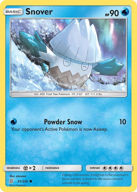 Snover - SM - Unified Minds Pokémon trading card