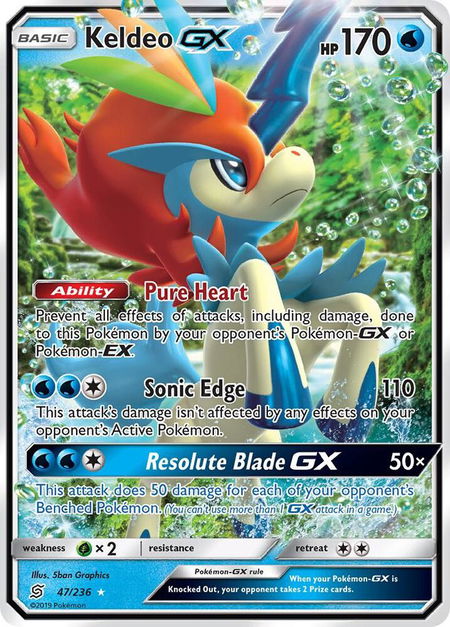 Keldeo GX - SM - Unified Minds Pokémon trading card