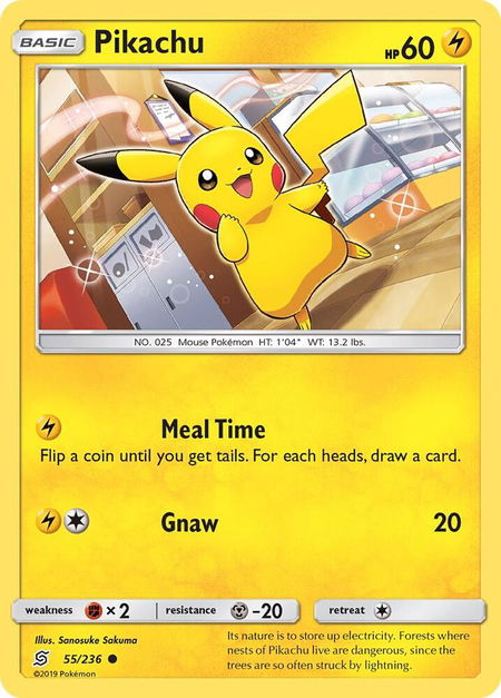 Pikachu (55) - SM - Unified Minds Pokémon trading card