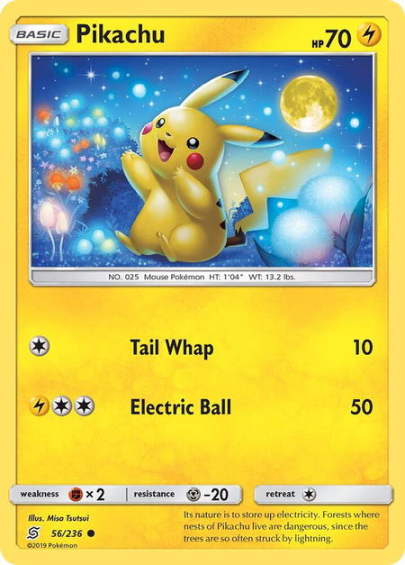 Pikachu (56) - SM - Unified Minds Pokémon trading card