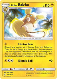 Alolan Raichu - SM - Unified Minds (SM11) #57/236 - Holo Rare Pokémon Trading Card