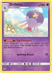 Drifblim - SM - Unified Minds (SM11) #81/236 - Rare Pokémon Trading Card